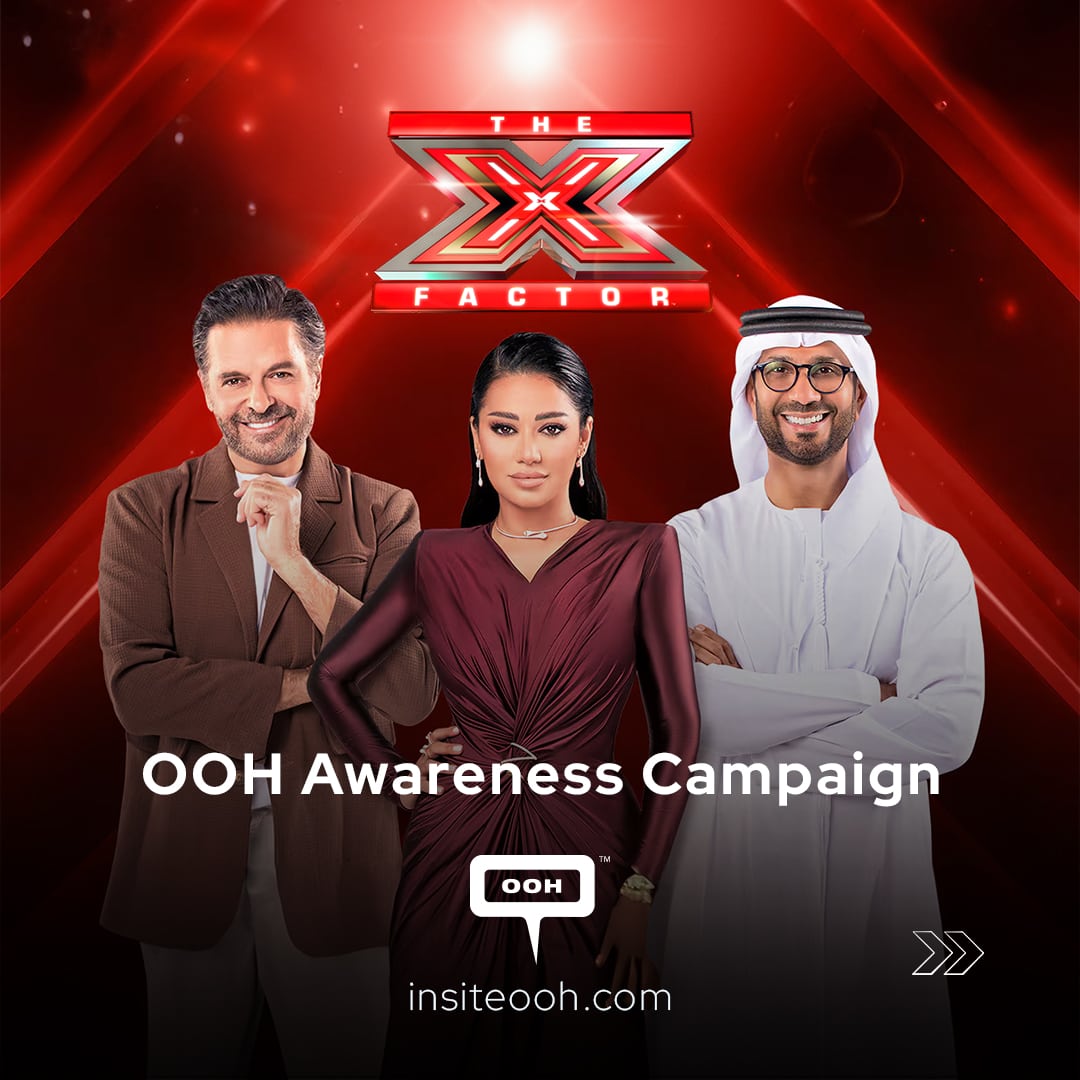 X Factor's Judges Panel, Ragheb Alama, Fayez Al Saeed, and Rahma Riad on DSF Nights DOOH