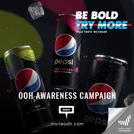 PepsiCo brands Pepsi Black’s different flavors on the billboards of Dubai