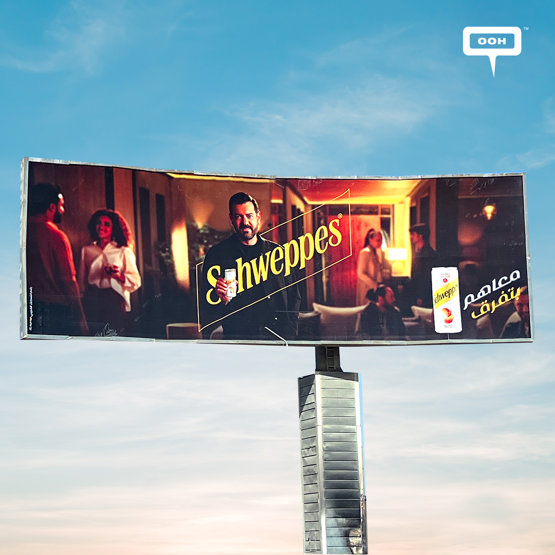 Amr Youssef Enjoys Schweppes Tangerine on Out-of-Home Billboards