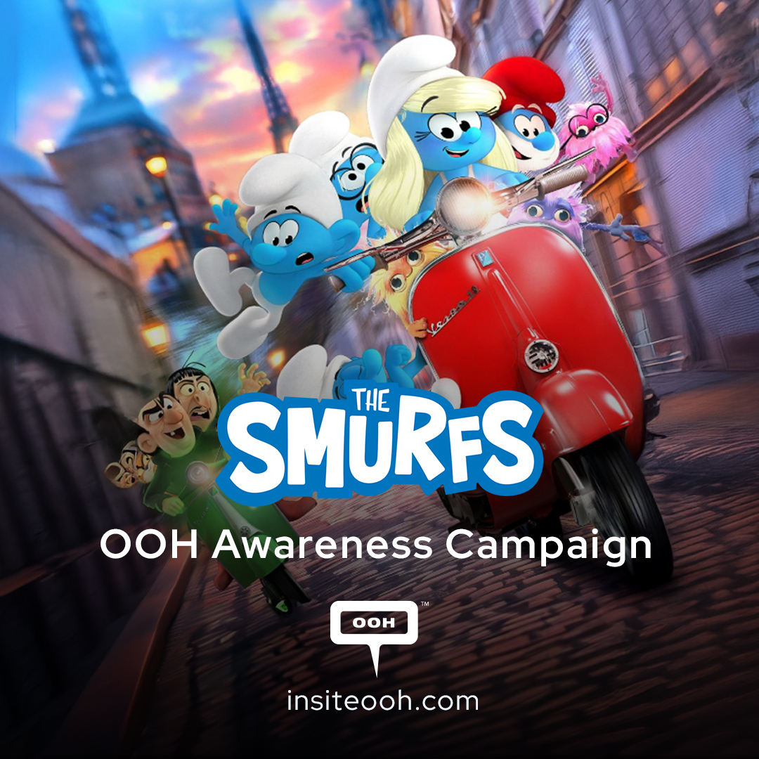 New Smurfs Adventure Brightens Dubai Outdoor Billboards