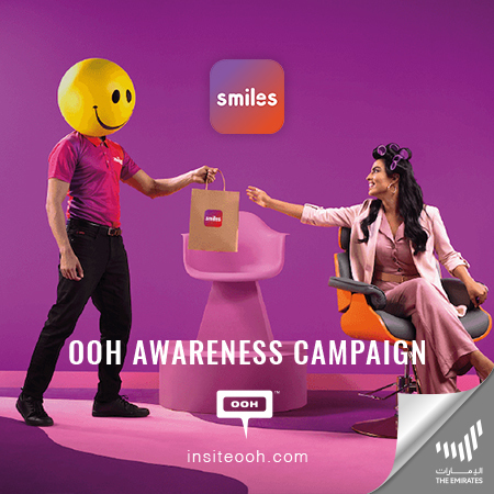 UAE's billboards announce the launch of Smiles food delivery app by Etisalat