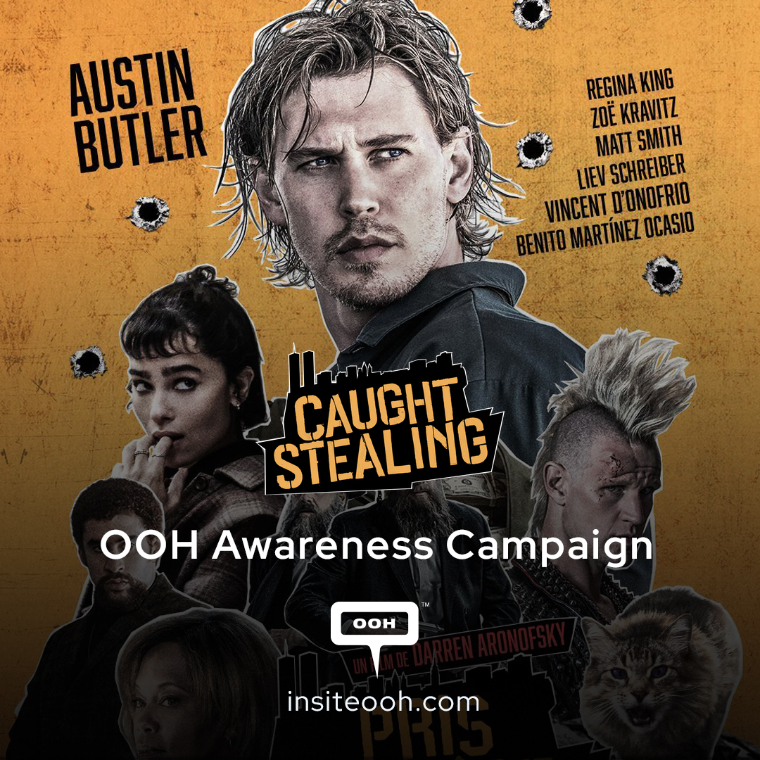 ‘Caught Stealing’ Film Hits Dubai Streets With Bullet-Hole Billboards & Austin Butler in Full Grit Mode
