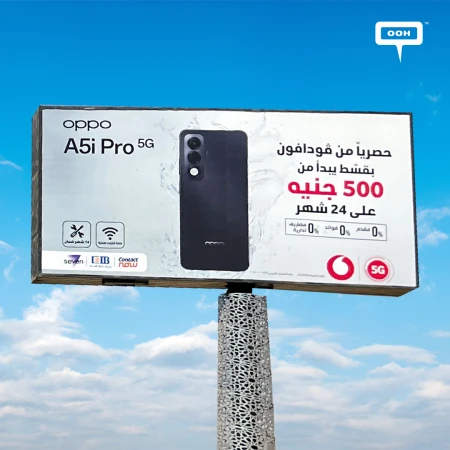 Vodafone and OPPO Bring the A5i Pro 5G to Greater Cairo’s Billboards