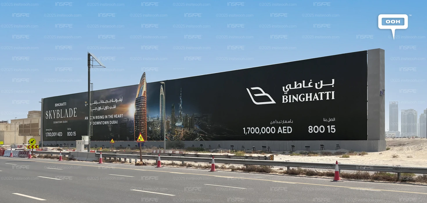 Binghatti Skyblade Rises in Downtown Dubai with Creative Die-Cut Hoarding Campaign