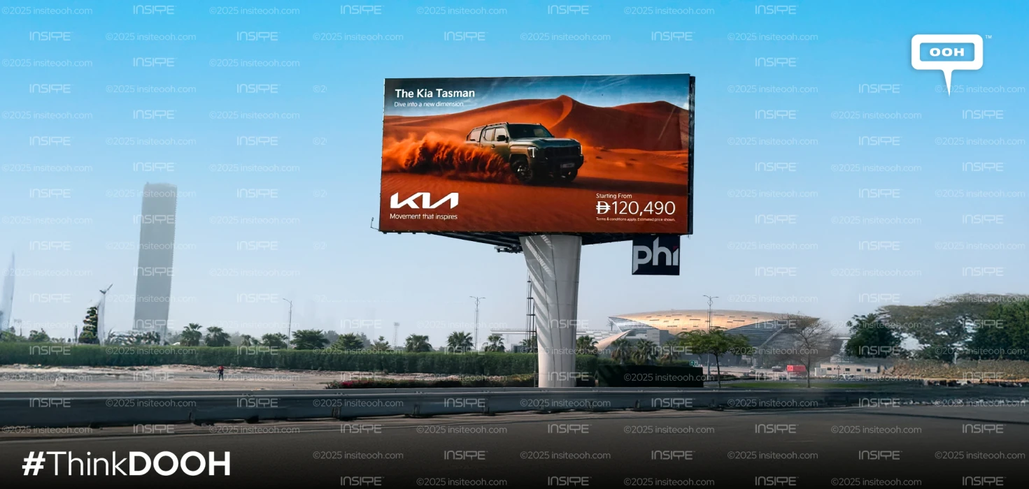 The Kia Tasman Takes UAE Billboards on a Ride Through the Dunes