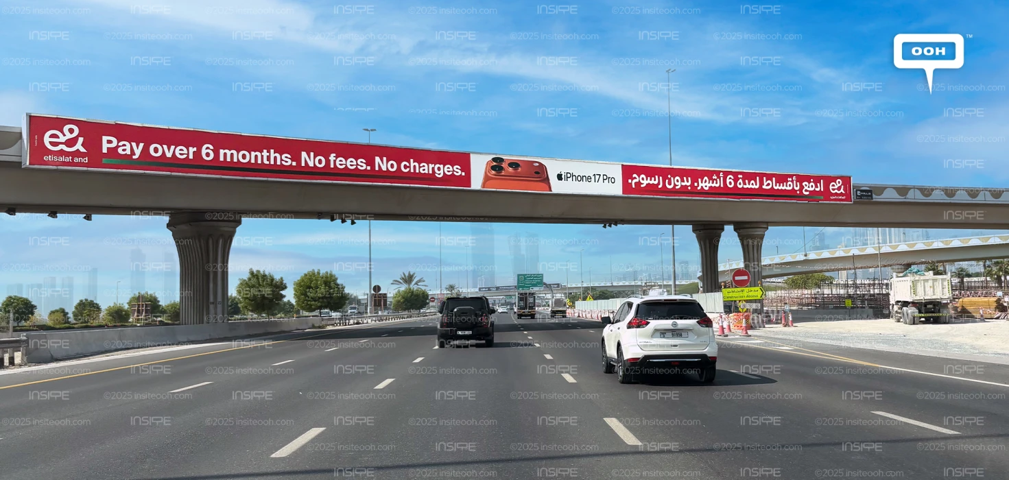 Etisalat and Takes Over UAE Bridges with iPhone 17 Pro Billboard Rollout