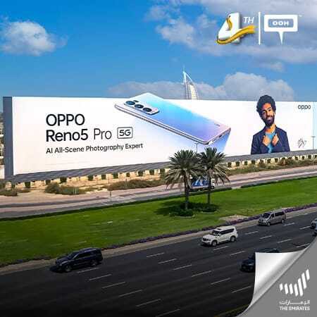 OPPO presents the new Reno5 Pro with Mo Salah on Dubai's billboards