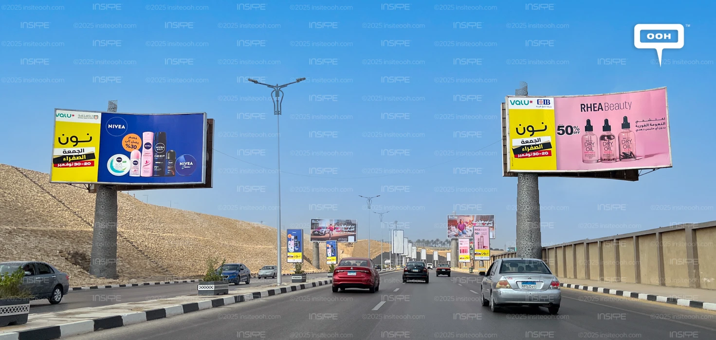 Yellow Friday Offers by Noon Shine on Cairo's OOH Billboards