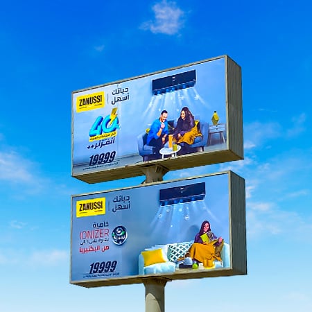 Zanussi Shines on Cairo's Billboards with Power Couple Hanady Mehanna & Ahmed Khaled Saleh Presenting the new Ionizer AC