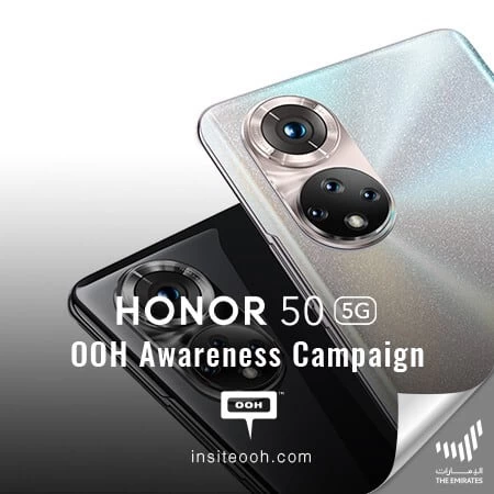 Huawei Promotes Its HONOR 50 5G Smartphone in A Creative OOH Campaign in Dubai