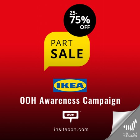 IKEA's Part Sale Avails 25% to 75% off on Ready-to-assemble Furniture on Dubai's Billboards