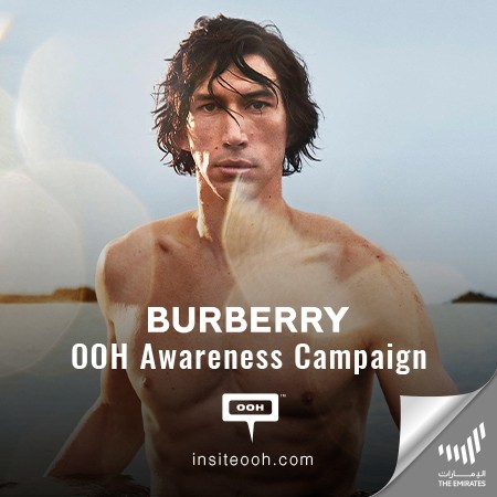 Burberry Hero's Adam Driver Challenges Masculine Stereotypes in Heavenly Scenery on Dubai's OOH Arena