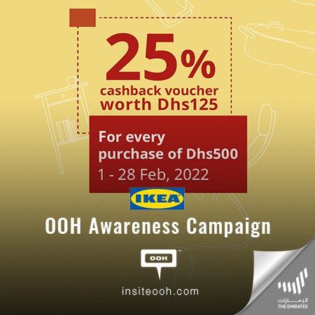 IKEA Releases A Promotional OOH Campaign in Dubai To Enjoy 25% Cashback Voucher