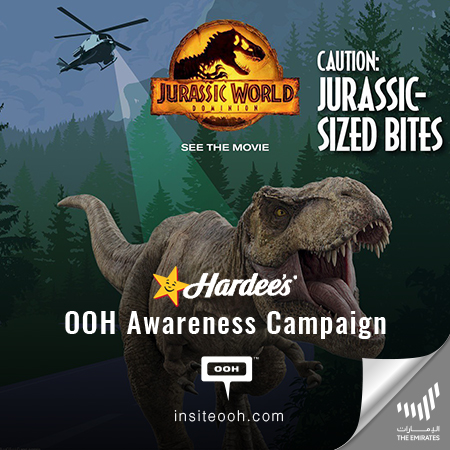 Hardee's Challenges New Jurassic Sandwiches Is Just for Monsters' Bites on Dubai's OOH Scene
