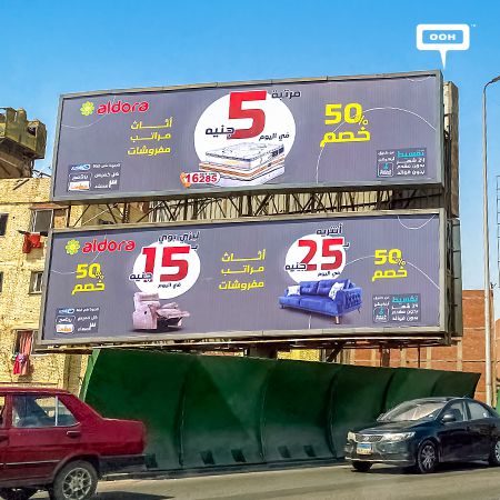 Aldora Furnishes Cairo’s Billboards with 50% Discounts and Unmissable Installment Plans