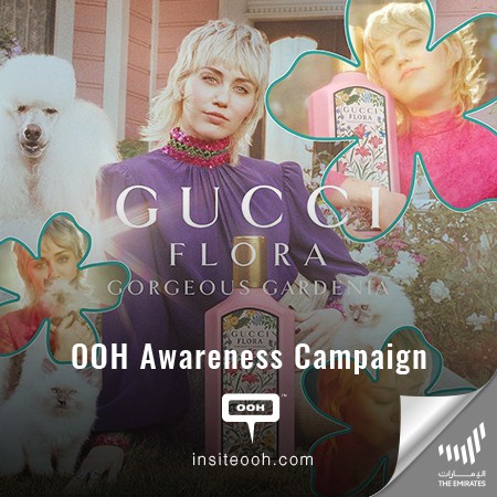 Gucci Presents the New Flora Gorgeous Jasmine Eau de Parfum on Dubai’s DOOH, Starring Miley Cyrus