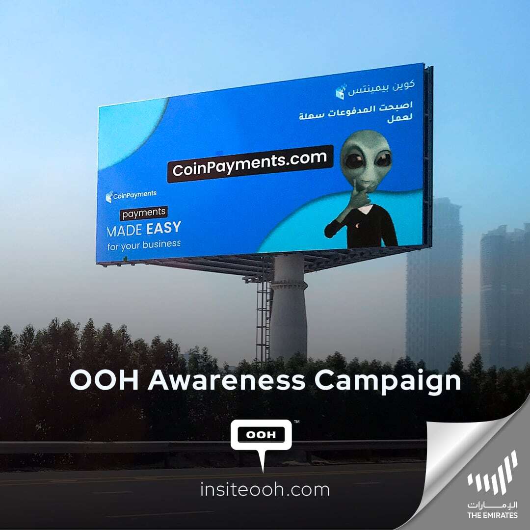 CoinPayments; the Easiest Means to Crypto Payments is Back on UAE’s OOH Arena