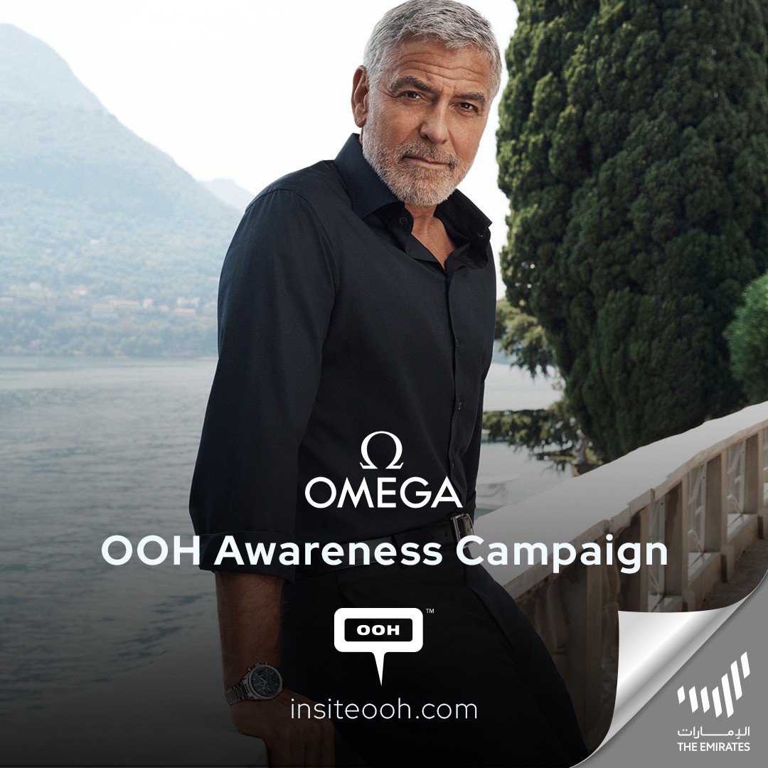 Classic Icon George Clooney & Rising Star Hyun Bin Are Front-Row Stars For Omega on Dubai’s OOH