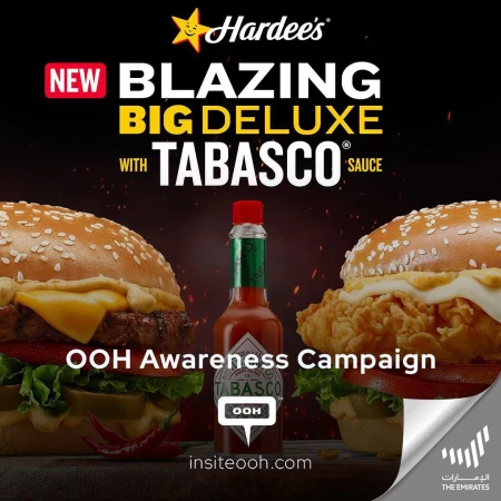 Hardees Outshines UAE's  OOH Billboards with Blazing Deluxe Tabasco Sandwiches in a Captivating Campaign