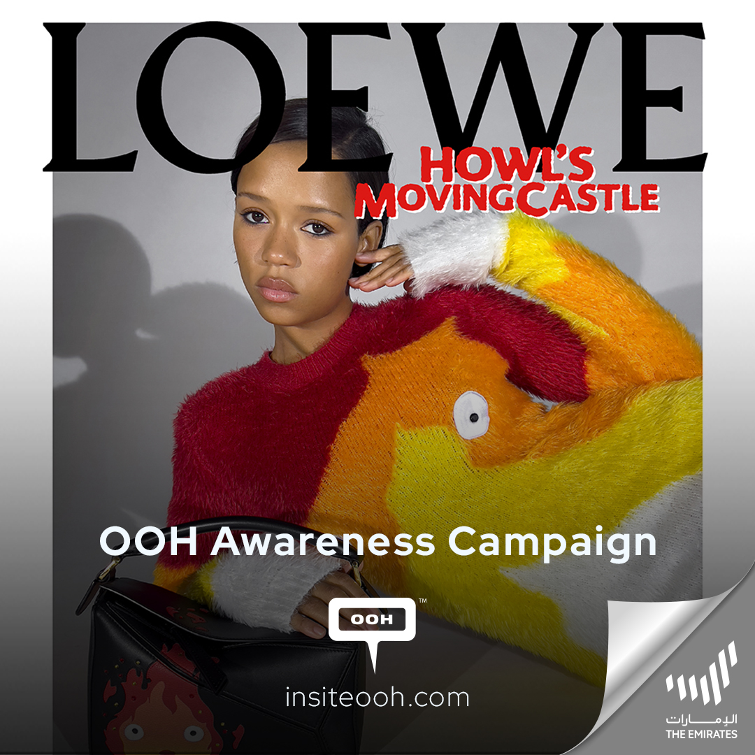 LOEWE Marks Its Last, Quirky Collab With Studio Ghibili Featuring Taylor Russell on Dubai’s Digital Billboards!