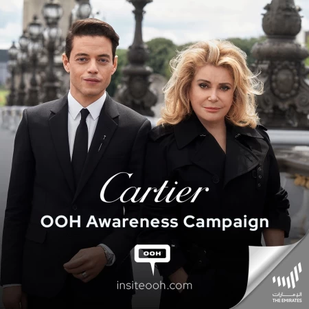 Cartier Represents Timeless Elegance Over Dubai’s DOOH With Rami Malek & Catherine Deneuve!