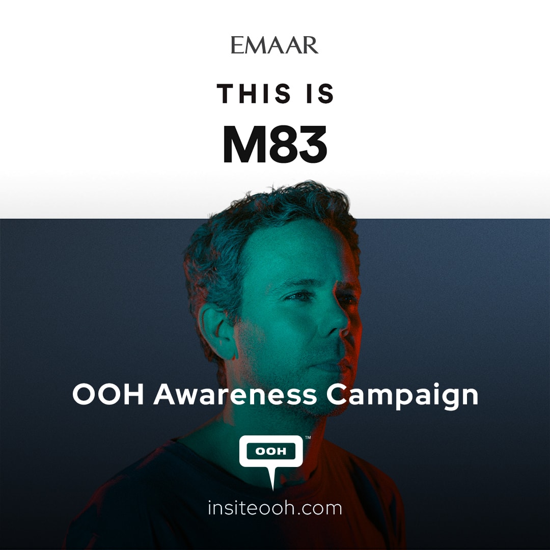 Emaar Dubai's OOH Campaign Announce: M83 Live in Concert at Dubai Opera on June 15, 2023.