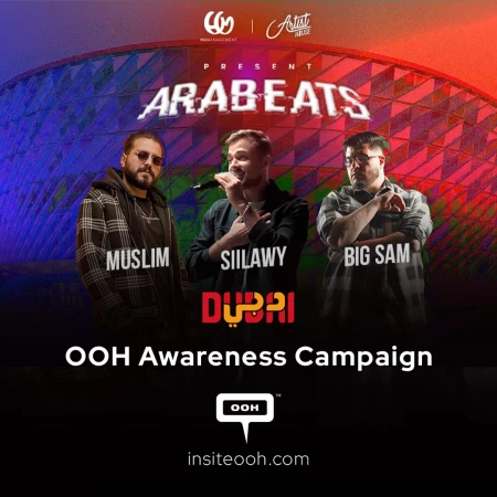 The First Arabeats Edition Feat. Muslim, Siilawy, and Big Sam on Dubai Calendar's DOOH