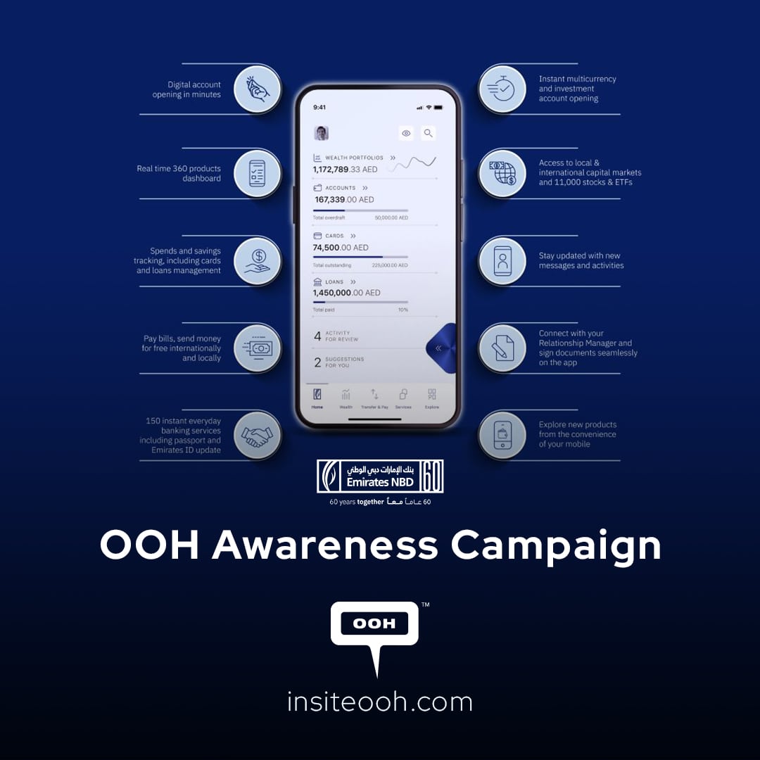 Control your Finances with ENBD X Mobile Banking App on Dubai's OOH