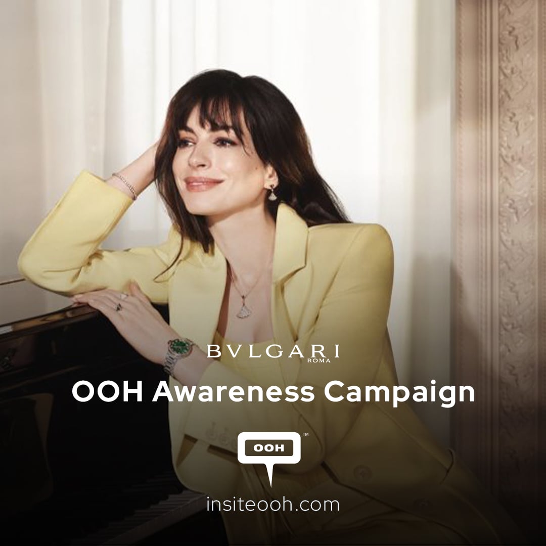 Anne Hathaway Shines Bright in Bulgari's Mesmerizing Showcase, on Dubai's DOOH