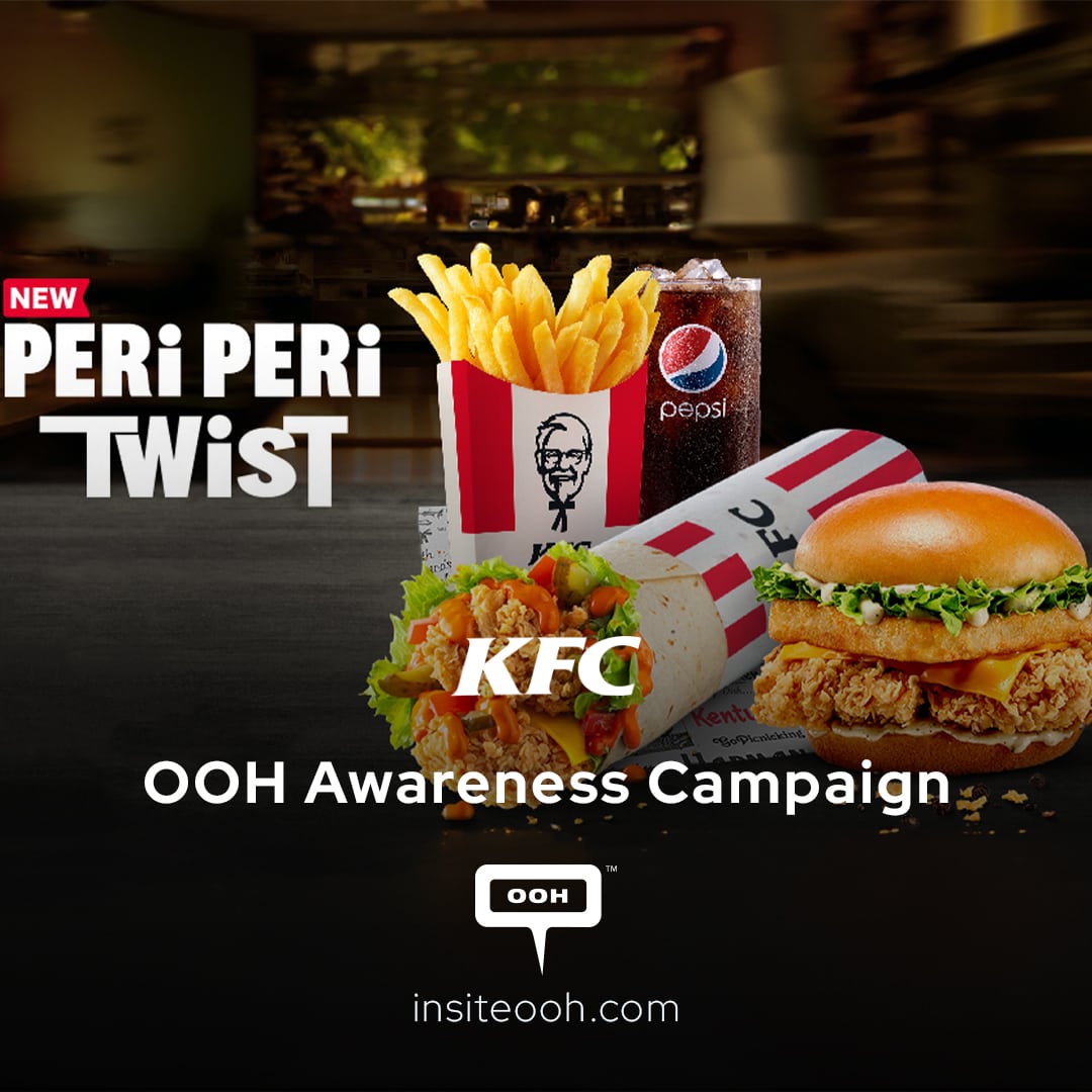 KFC Releases a Mouthwatering OOH Campaign Promoting the Delicious Peri Peri Twister
