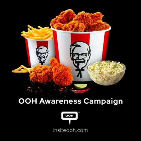 KFC's D/OOH Campaign in the UAE for the Fiery Sriracha Chicken for An Extra Spicy Kick!