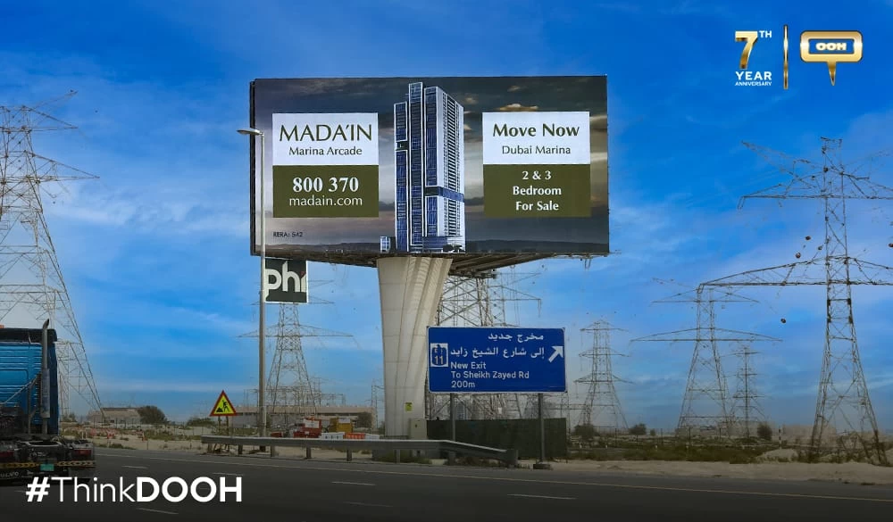 Dubai's D/OOH Campaign Displays Marina Arcade by Mada'in Properties