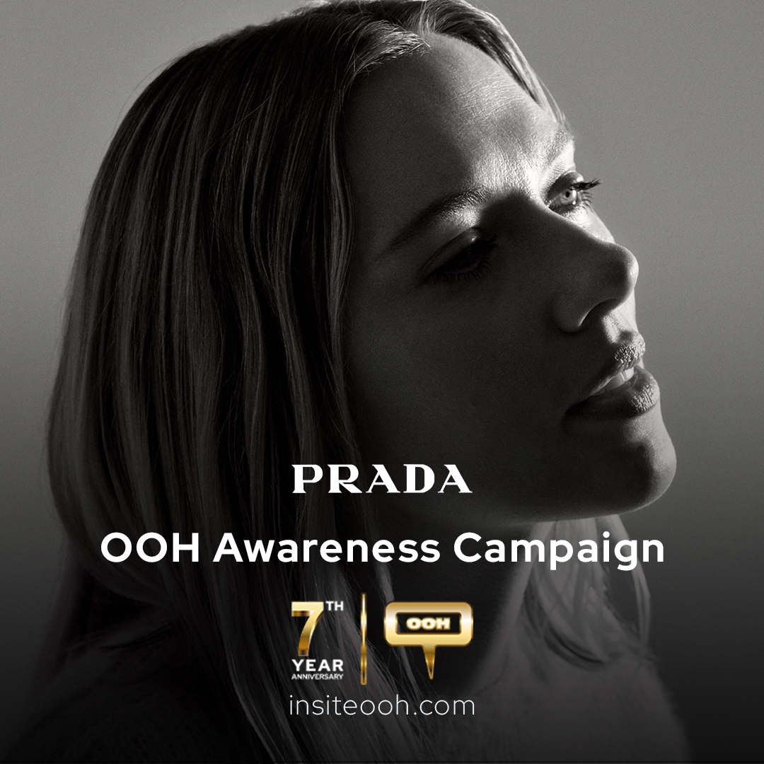 Prada Galleria Bags Campaign Shines with Scarlett Johansson's Glamour on DOOH