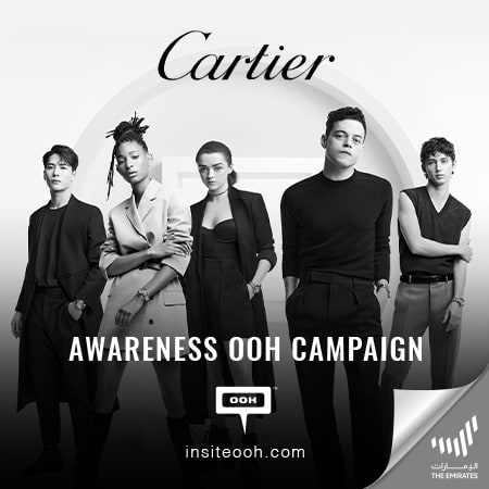 Cartier introduces Pasha de Cartier with Rami Malik on a DOOH ad in Dubai's streets